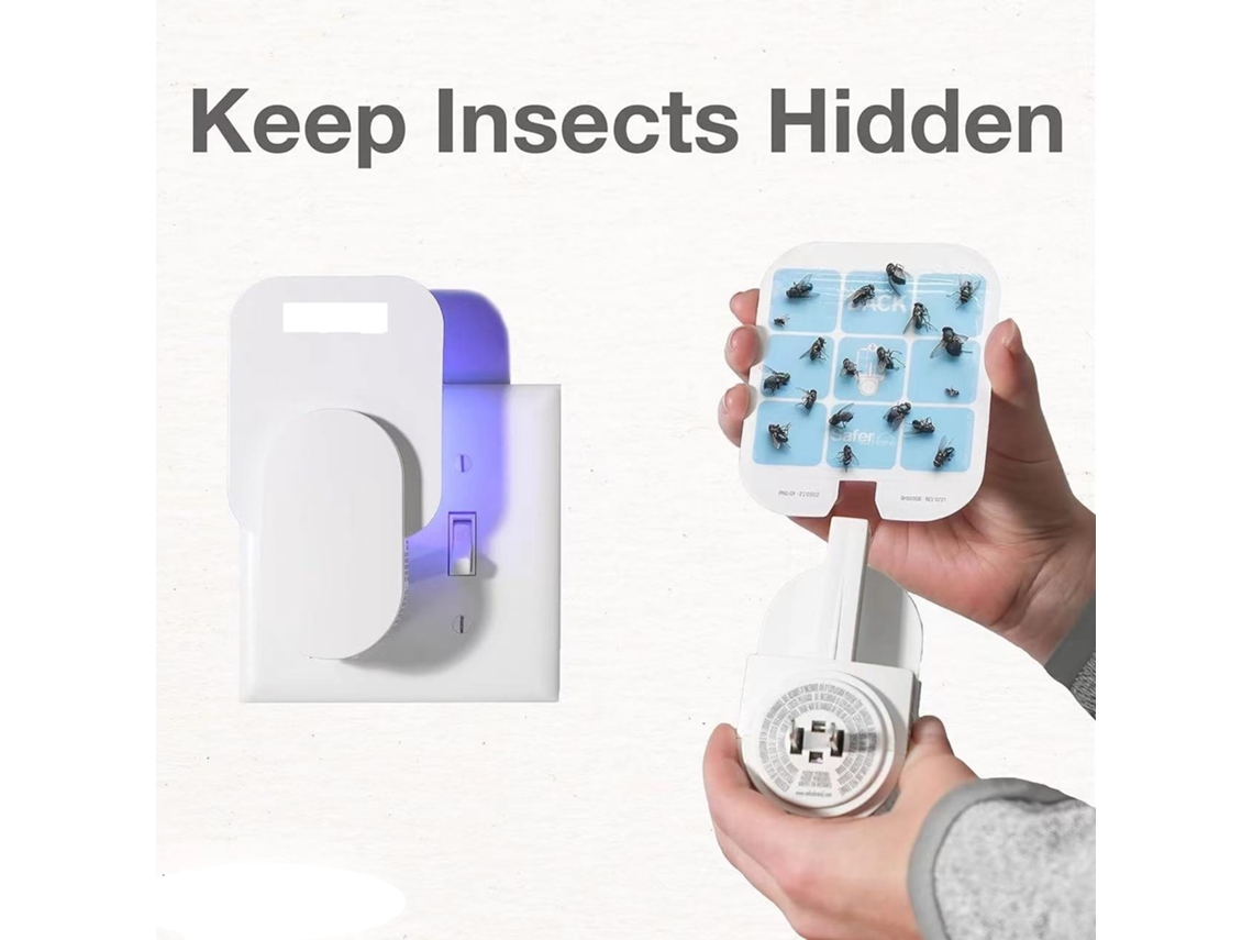 Lámpara Antimosquitos Adhesiva 1 Unidad + 2 Placas, Captura De Insectos Doméstica Para Cocina Y Dormitorio