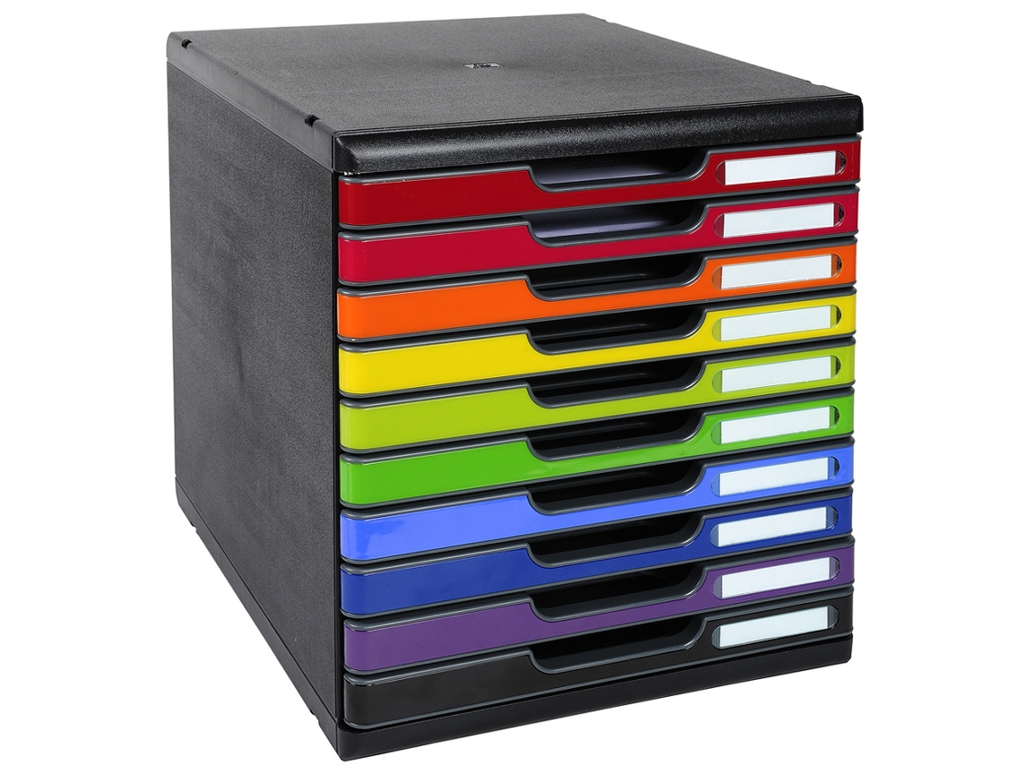 Caja Cajón EXACOMPTA Modulo A4 10 Cajones Arlequín
