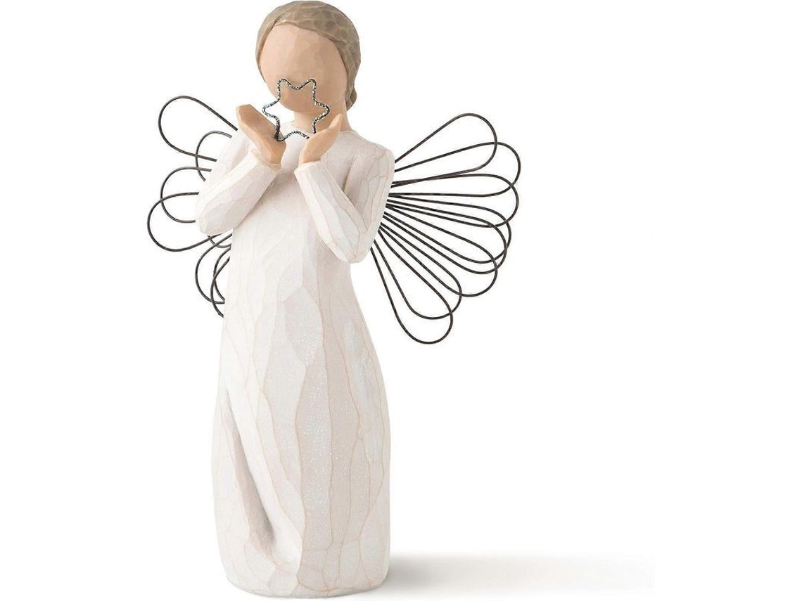 2026altiro-ángel Estrella Árbol Brillante, Figura Tallada Y Pintada A Mano