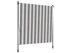 Vidaxl Cortina De Rodillo Exterior Antracita Y Blanco 120 X 270 Cm