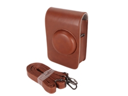 Capa De Câmera Vintage Impermeável De Couro Pu Macio Com Cinto Removível Para Instax Mini Evo Polaroid Marrom