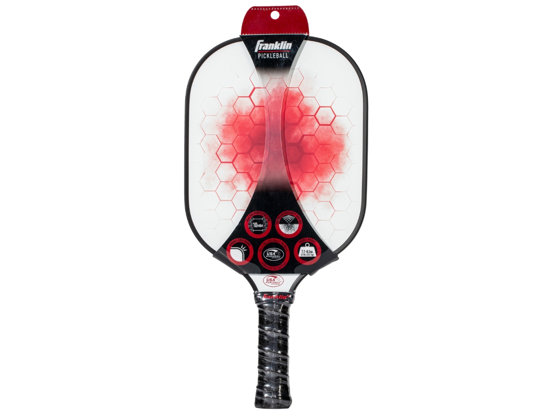 Raqueta de pickleball profesional Franklin Pilot blanca/roja certificada por USAPA