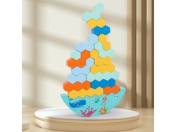 Bloques apilables con equilibrio marino para niños, juguete Montessori para el desarrollo del razonamiento espacial, juego interactivo familiar con dados incluidos.