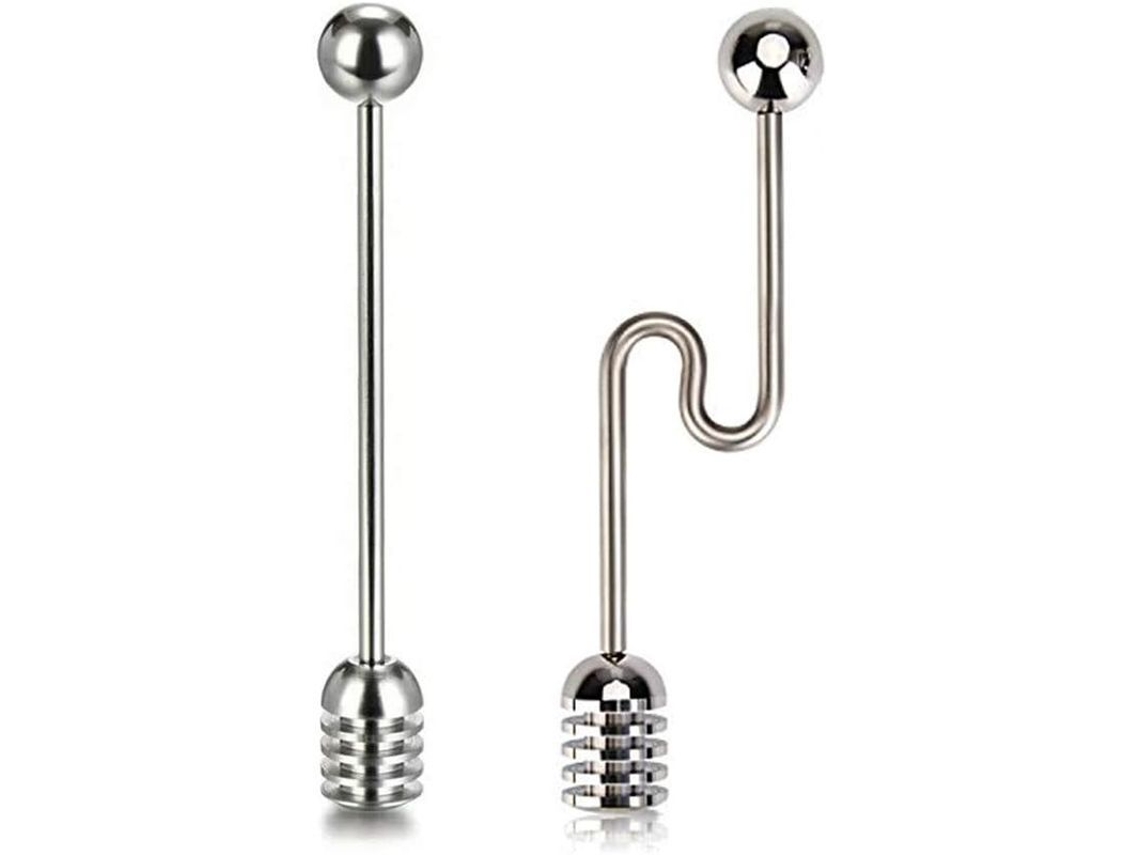 2026-45883-cucharones De Miel Linjou, 2 Piezas Acero Inoxidable 304 Para Miel Y Jarabe, Palillos Mezcladores
