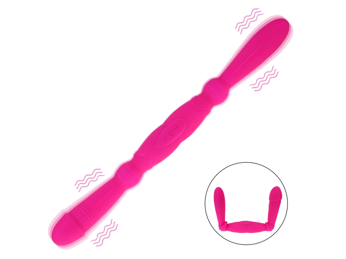 Vibrador De Masaje Elctrico De Doble Cabeza De 8 Frecuencias Para Mujeres (rosa Roja) Yizhood