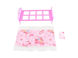 Ats-cama Mini De Plástico Con Almohada Y Hoja Para Muñecas Casita De Muñecas