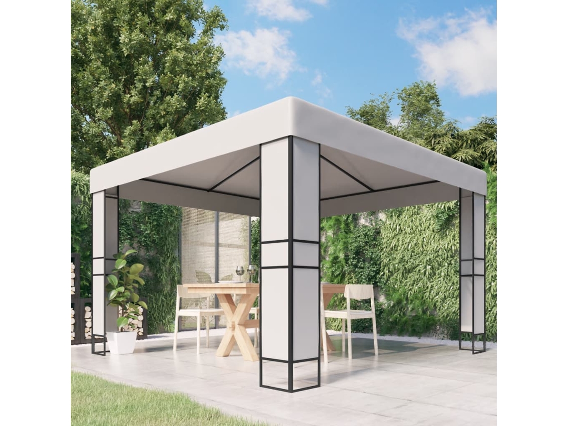 Gazebo con techo doble 3x3 m blanco Wsd560757 Lovely Home