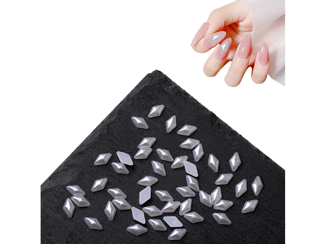 Juego de 1200 piezas de dijes de uñas blancos, formas variadas para manualidades RNEMITERY