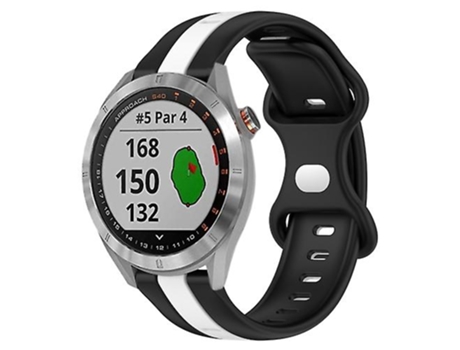 Correa Smartwatch Para Garmin Approach S40 20Mm Negro-Blanco VENISYMLIS