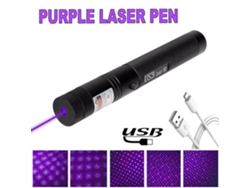 CHRUI Puntero Láser Recargable Usb, Con Tapa De Estrella De Enfoque Ajustable, Color Morado