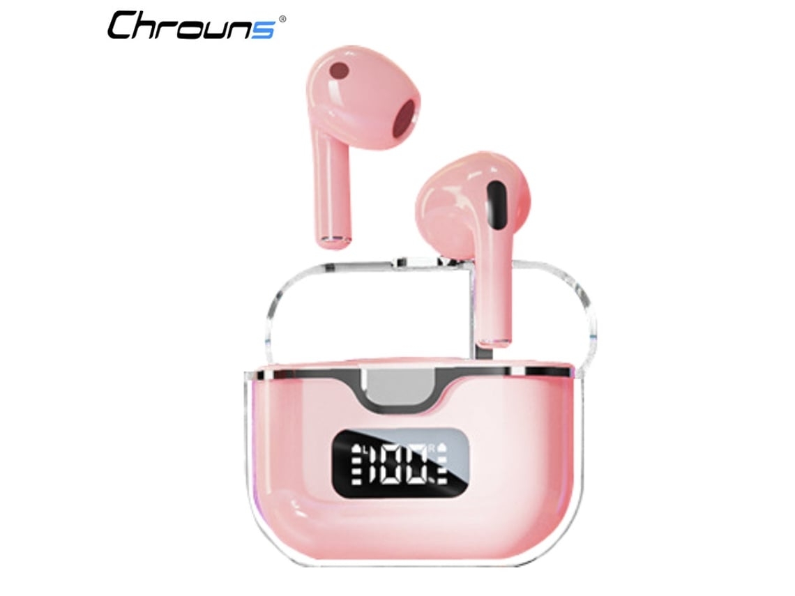 Auriculares YEMAESRE Bluetooth Recargables Sin Cronos Rosa