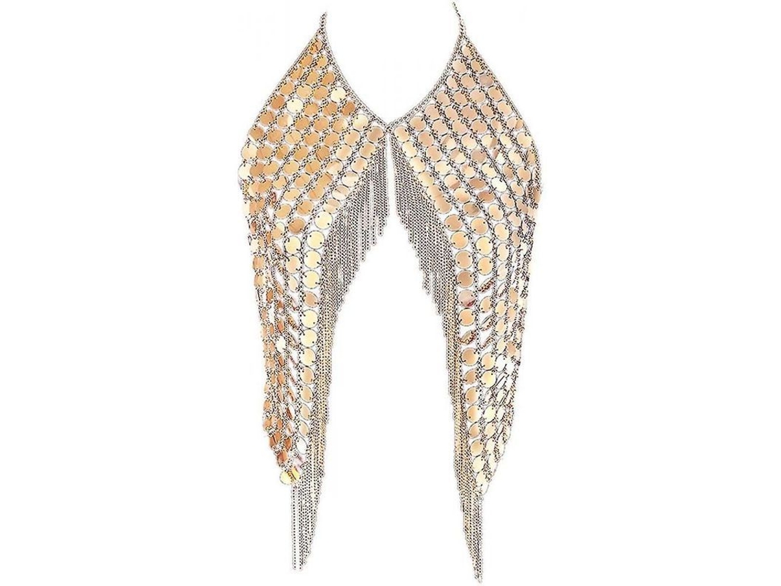 Cinturón Corporal De Lentejuelas Y Borlas Para Baile De Vientre Fiesta Playa Moda Mujer Niña