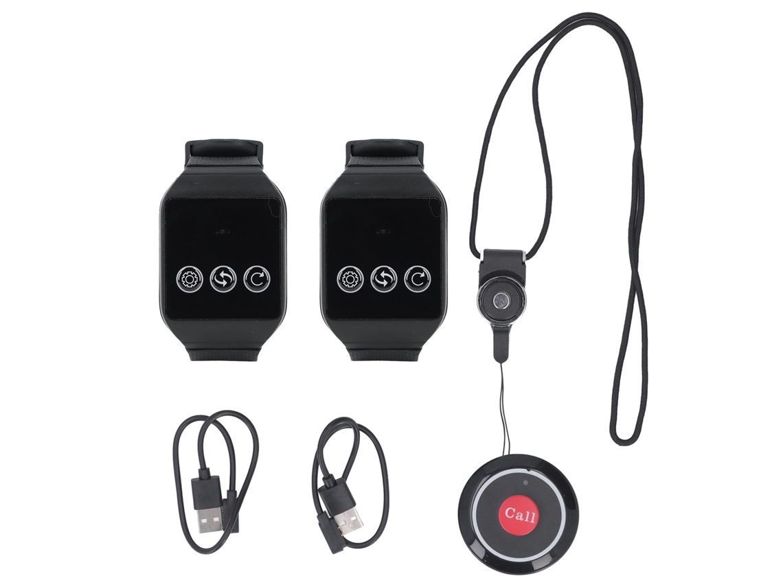 Sistema De Llamada Inalámbrico Para Restaurantes Con 2 Relojes Receptores Y 1 Botón, Para Restaurantes, Hospitales Y Hoteles.