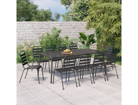 Conjunto 11 de comedor de jardín VIDAXL acero gris antracita