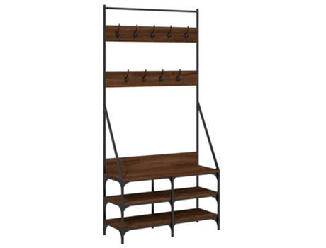 Perchero VIDAXL con zapatero roble marrón (90x34x184 cm)