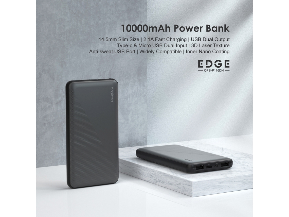 Batería Portátil De 10000mah Capacidad Negra Producto Portátil Tongtuo Opb-p116dn