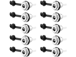 2026-adaptador De Jack Hembra 5.5x2.1mm Linjou 10 Piezas Con Tapa Antipolvo Para Laptop, Audio, Cctv Y Electrónica