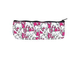 Estuche para lápices de ganado con fondo rosa, bolsa organizadora con cremallera Chennnls