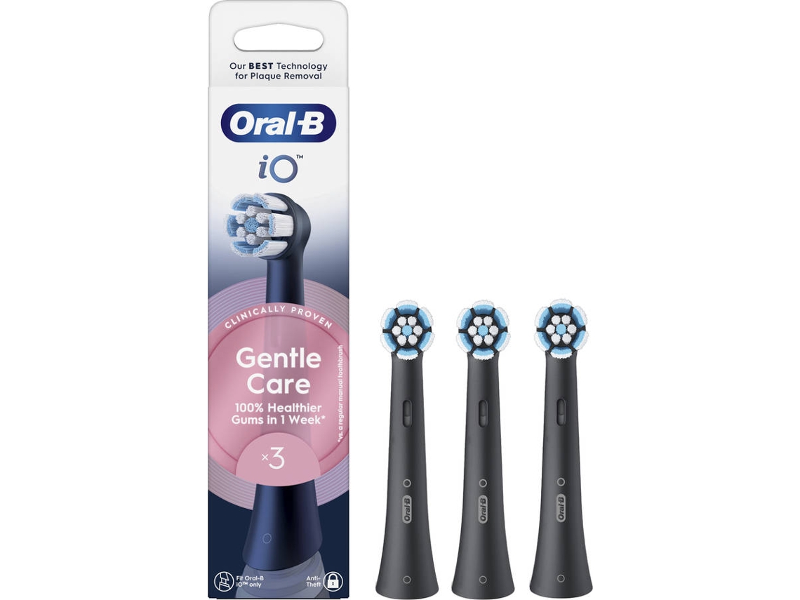 Recambio de cepillo de dientes ORAL-B IO Gentle Care Negro (3 unidades)