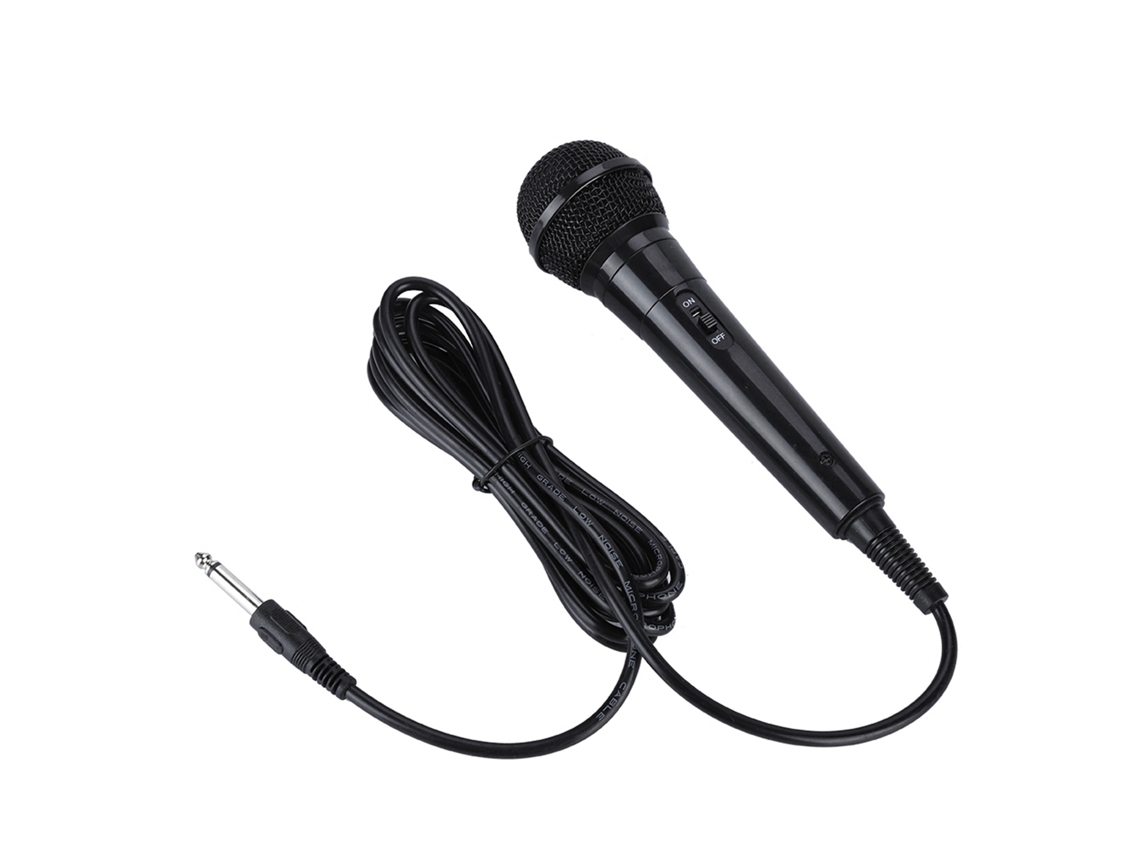 Micrófono dinámico portátil con cable para karaoke con sonido nítido.