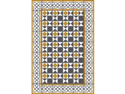 Alfombra OEDIM Mosaico de Azulejos 2 (Naranja y Gris - 80x200cm - Vinilo)