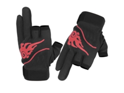 Guantes de pesca negros antideslizantes de 3 dedos