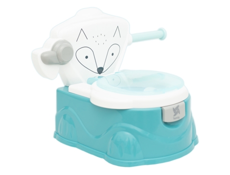 Orinal Bebé para aprender a ir al baño Foxy de TWINLY WC infantil con reductor para el váter Con porta rollos de papel y tirador de cadena simulado...
