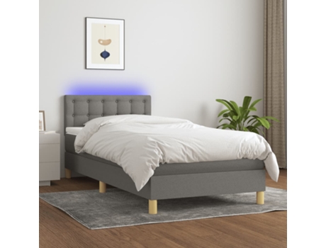 Cama con somier VIDAXL (Gris - Tela - 203 x 90 x 88 cm)