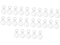 Juego De 25 Llaveros Redondos De Acrílico Con Forma De Marco De Fotos, Ligeros Y Resistentes, Llaveros Decorativos.