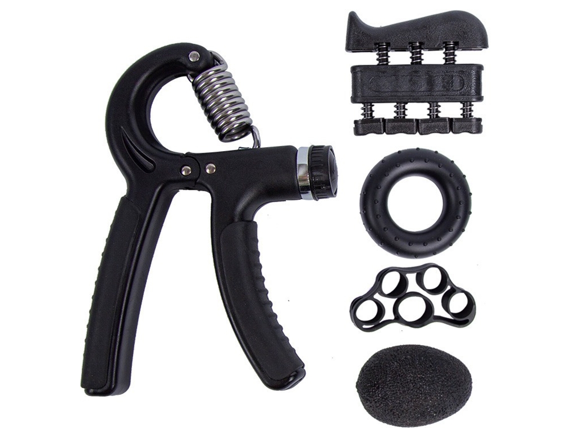 Fortalecedor de agarre ajustable tipo R, entrenador de fuerza portátil para contar dedos, fortalecedor de dedos con resorte. Mdug (negro B)