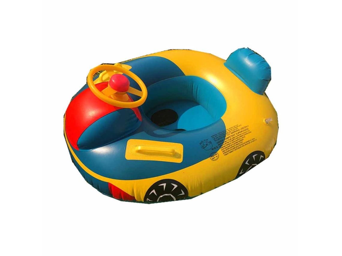 Flotador inflable para niños, cama de aire, bote de lago, anillo de natación con 2 asas para niñas y niños