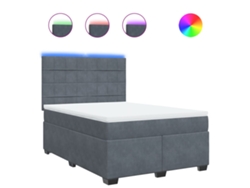 Maison Exclusive - Cama Box Spring Con Colchón Terciopelo Gris Oscuro 140x200 Cm