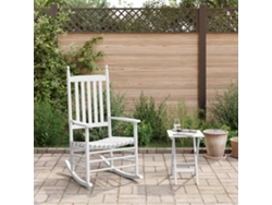 Mecedora de álamo macizo color blanco con mesa plegable de Lovely Home