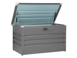 Caja de jardín impermeable de metal BELIANI Cebrosa de Acero Gris 100x62x60