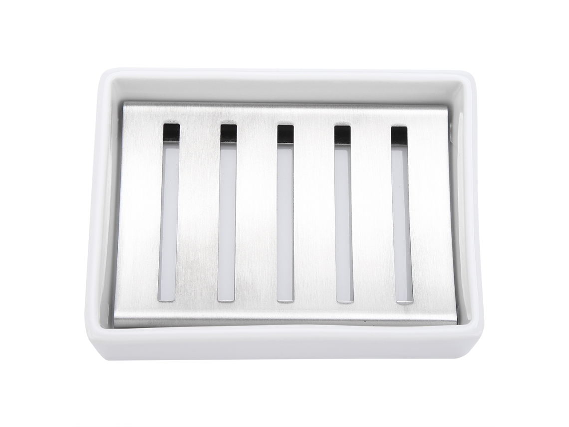 Jabonera De Acero Inoxidable 304 Con Recipiente De Cerámica Para Baño Y Cocina.