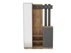 Mueble recibidor madera y gris con espejo ANKA CONCEPT U