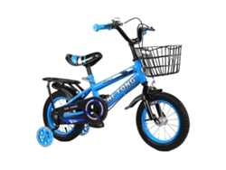Bicicleta infantil, altura ajustable, cesta desmontable, azul, 14 pulgadas, OEM