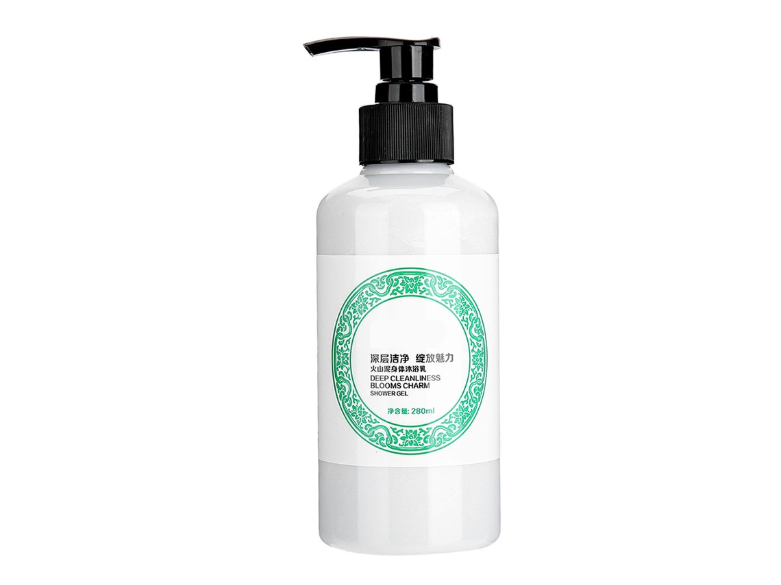 Gel de ducha volcánico 280 ml, iluminador, hidratante y de limpieza profunda para el cuidado de la piel.