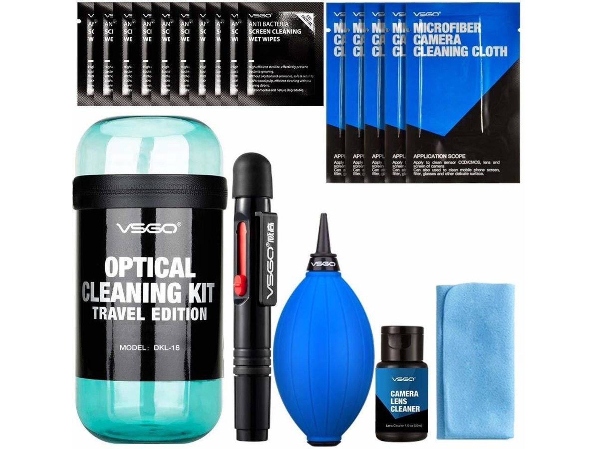 Kit limpieza de viaje VSGO DKL-18 azul