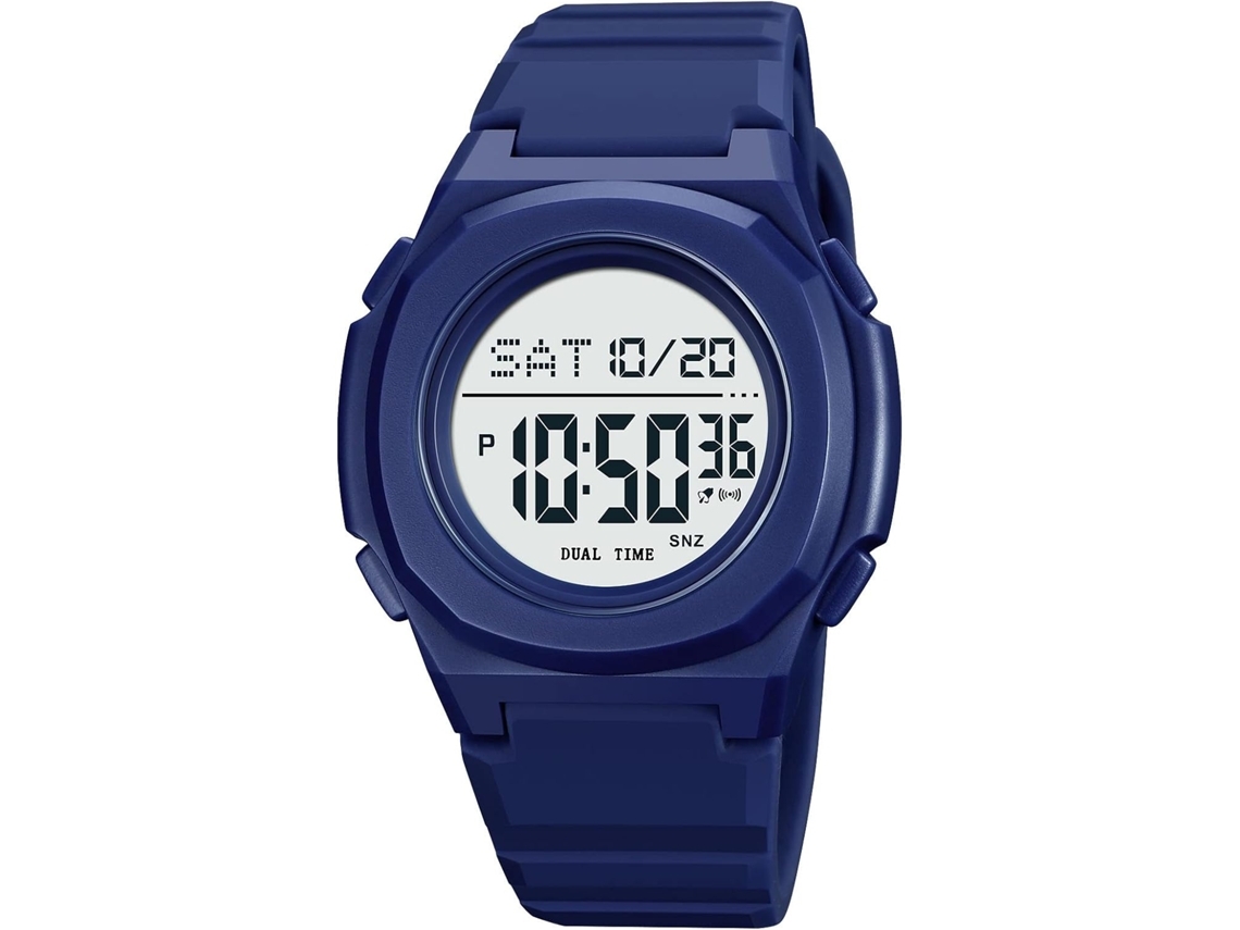 Reloj De Pulsera De Silicona Resistente Al Agua Y Ligero Con Cronógrafo A Prueba De Agua De 50 Atm Con Correa - Azul