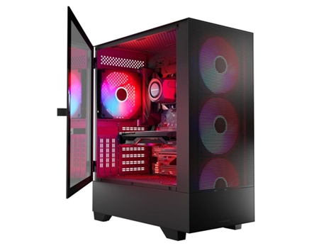 Caja Semitorre ATX AT-SIROCO-MG-10-00ARGB-0002 (Negro Mini-ITX mATX Midi-Tower) MODECOM