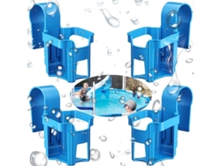 Soporte Para Vasos De Piscina: Juego De 4 Accesorios Multifuncionales Con Soporte De Borde Y Portavasos.