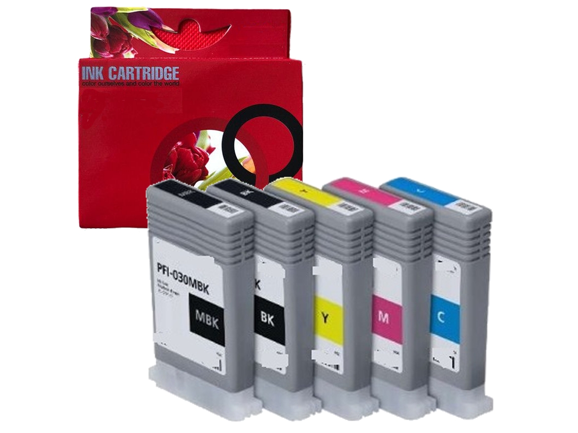Toner PFI030 pack 5 tintas compatible con Canon imagePROGRAF TA-20, imagePROGRAF TA-30 GENÉRICO