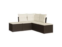 Maison Exclusive - Set Comedor De Jardín 5 Piezas Y Cojines Ratán Sintético Marrón