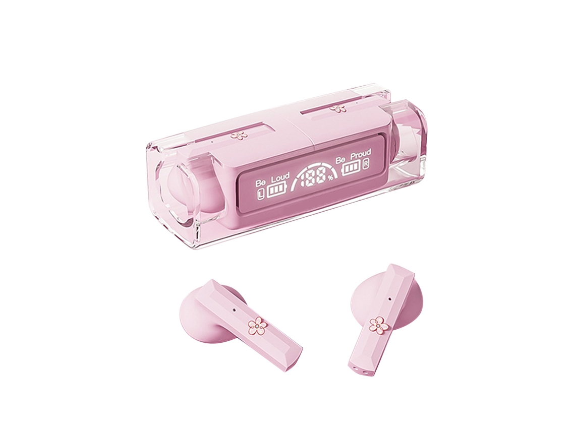 Auriculares Bluetooth De Diseño Animado Con Reducción De Ruido Inalámbricos Para Ios Android Rosa