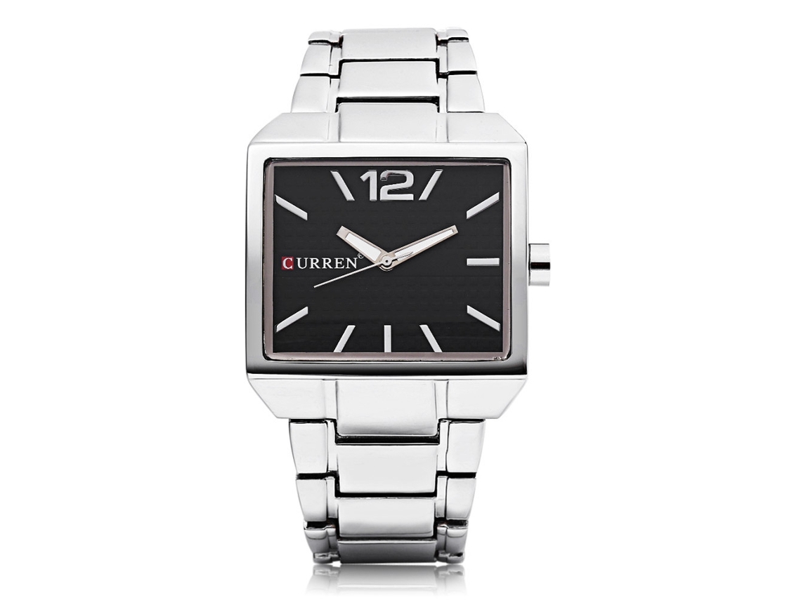 Reloj Hombre De Cuarzo Impermeable De Negocio Con Correa De Acero Inoxidable (blanco Negro)