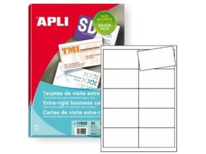 Pack 500 Tarjetas de Visita APLI 11902 89 x 51 mm