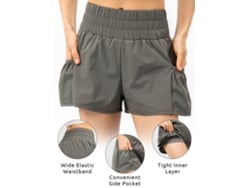2026rebe-pantalones Cortos Deportivos Para Mujer 2 En 1 Con Bolsillos Cintura Elástica Secado Rápido Para Fitness Gimnasio Yoga Running