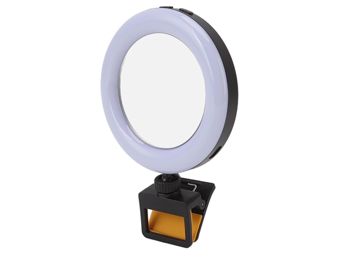 Anillo de luz recargable para selfies con clip, 5 niveles de brillo, luz de relleno USB para teléfonos móviles Bisbisous (blanco)