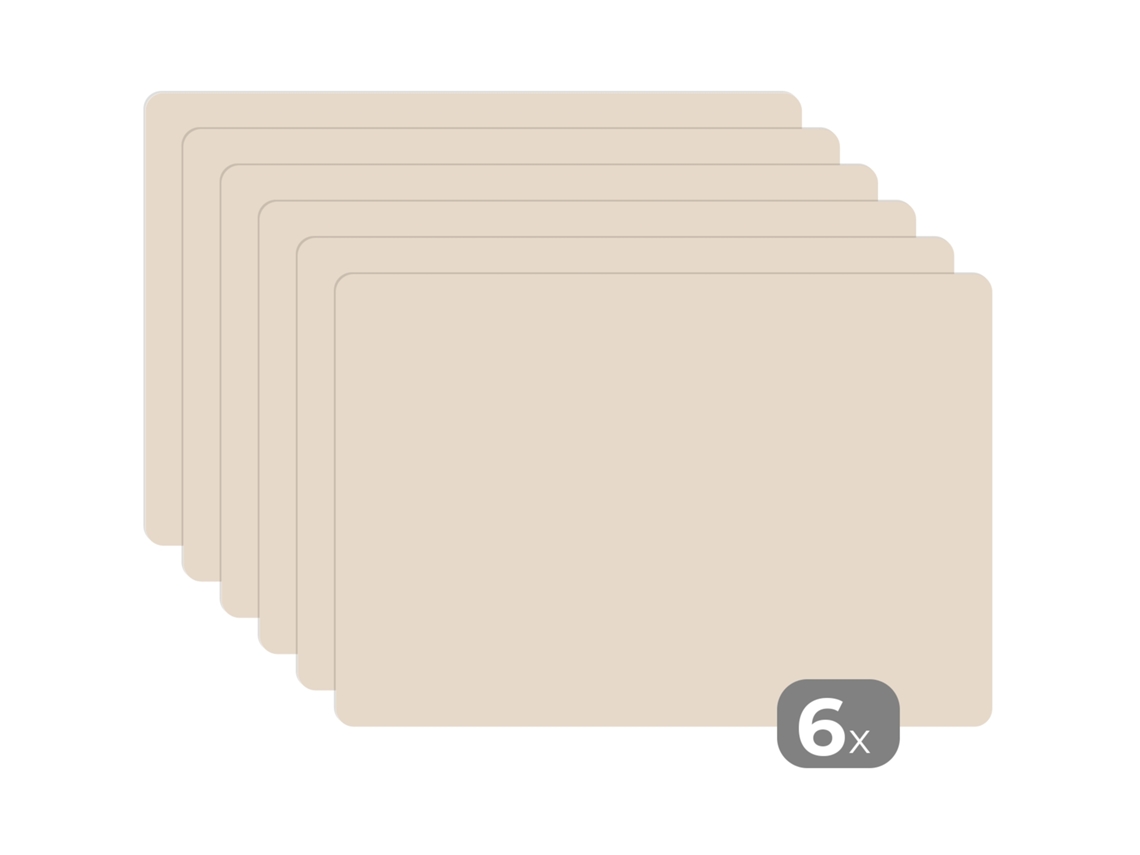 Manteles Individuales Juego De 6beige - Color Sólido 45x30 Cm